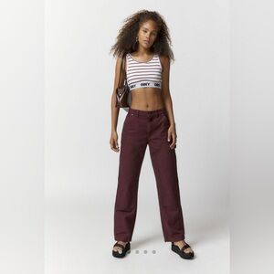NWT Urban Outfitters BDG Maroon Chocolate Canvas Carpenter Pant Sz 29